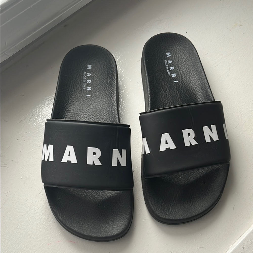 Marni Black Slide Sandals